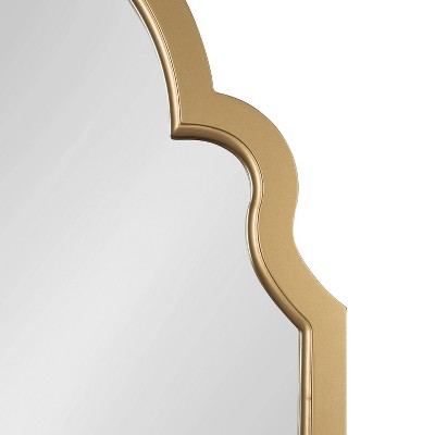 Gold Moroccan-Inspired Arched Wall Mirror with Scalloped Edges