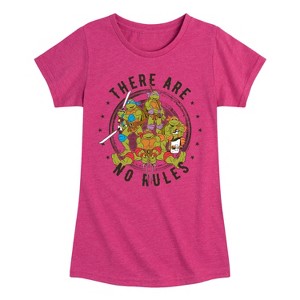 Girls' - Teenage Mutant Ninja Turtles - Leo and Brothers There Are No Rules Fitted Short Sleeve Graphic T-Shirt - 1 of 4