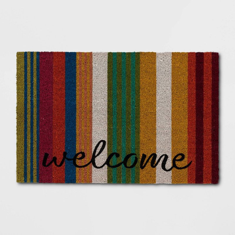 1&#39;6&#34;x2&#39;6&#34; &#39;Welcome&#39; Striped Doormat - Threshold&#8482;, 1 of 6