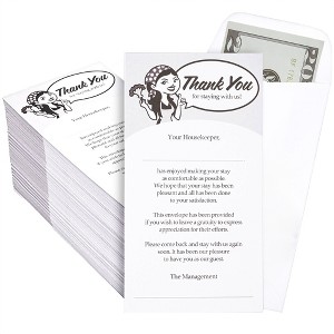 Juvale 500 Pack Housekeeping Thank You Envelopes for Cash, Coins, Gratuity, 3.5 x 6.5 In - 1 of 4