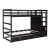 NicBex Full Over Full/Twin Over Twin Bunk Bed with Trundle and Staircase Loft Bed with Guardrails and Storage Drawers for Bedroom,White/Black/Gray - 4 of 4