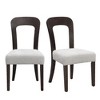 JUJABU Upholstered Kitchen Side Chairs Set of 2 with Fabric Seating Solid Rubber Wood Legs - 2 of 4