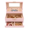 Unique Bargains 3 Layer PU Leather Jewelry Box with Drawer and Mirror - 3 of 4
