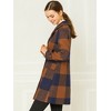Allegra K Women's Notched Lapel Double Breasted Winter Plaids Overcoat - 4 of 4