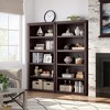 EcoSummer 5-Tier Farmhouse Bookcase, 67.4" Tall Open Storage Bookshelf for Living Room, Bedroom, Office, Anti-Tip Design, Cherry Finish - 4 of 4