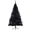 vidaXL Artificial Half Christmas Tree White PVC, Steel 59.1 in high - Black 7 x 4 ft - 3 of 4