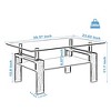 Syemin Side Table Double Layer Coffee Table with Stylish Glass Tabletop for Living Room Terrace Bedroom, Clear, 39.37"*23.62"*17.7" - 4 of 4