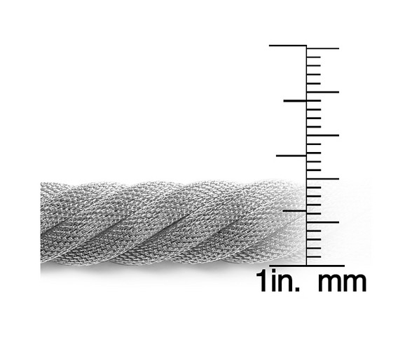 West Coast Jewelry Stainless Steel Twisted Mesh Necklace