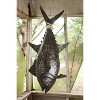 Metal 3D Tuna with Sisal Rope, 45" Long, Recycled Hand-Hammered Brown Distressed Finish By Kalalou - 3 of 3
