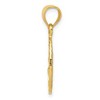 Black Bow Jewelry 14k Yellow Gold Small Diamond Cut Dolphin and Palm Tree Pendant - 2 of 4