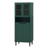 Gulches Tall Storage Bookcase with 4 Tempered Glass Doors - Adjustable Shelves MDF Painted Cabinet for Living Room Bedroom Storage (Green) - 4 of 4