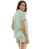 Jaclyn Short Sleeve Ribbed Notched Collar Top & Shorts 2 Piece Pajama Set (Juniors & Women) - 4 of 4