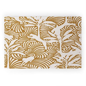 evamatise Big Cats and Palm Trees Jungle Looped Vinyl Welcome Mat - Society6 - 1 of 2