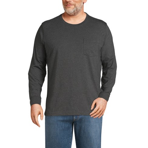 Lands' End Men's Big Super-t Long Sleeve T-shirt With Pocket - 4x Big ...