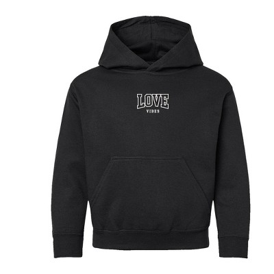 The Juniper Shop Embroidered Varsity Love Vibes Youth Graphic Hoodie