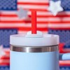 CharCharms 6pk 40oz Americana Glitter Straws - 4 of 4