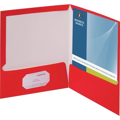 Business Source Two Pocket Folder Ltr 2-Pkts 100 Shts 25/BX RD 44426