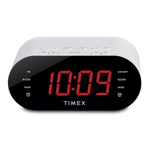 Timex Alarm Clock Radio With 20 Station Presets – White (T231W) - 1 of 2