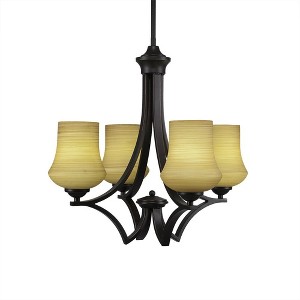 Toltec Lighting Zilo 4 - Light Chandelier in  Dark Granite with 5.5" Zilo Cayenne Linen  Shade - 1 of 1