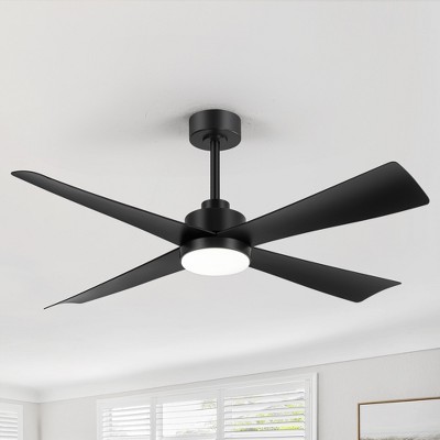 Airsurfer 52-In Ceiling Fan With Lights And Remote, White Ceiling Fan With 4 Reversible Blades
