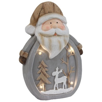 Sunnydaze Indoor Santa Claus with Battery-Operated LED Lights Winter Holiday Statue Decoration - 14"