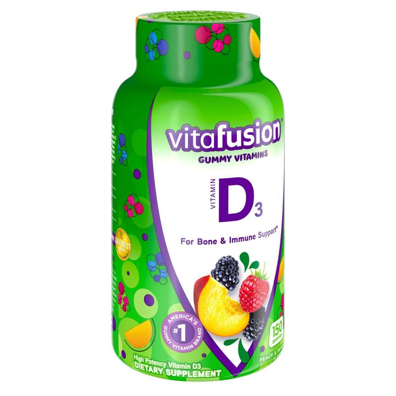 Vitafusion Vitamin D3 Gummy Vitamins - Peach, Blackberry and Strawberry Flavored - 150ct, 6 of 11