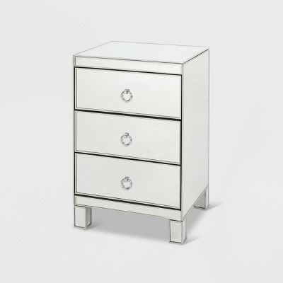 Bandara Modern 3 Drawer Cabinet Silver - Christopher Knight Home