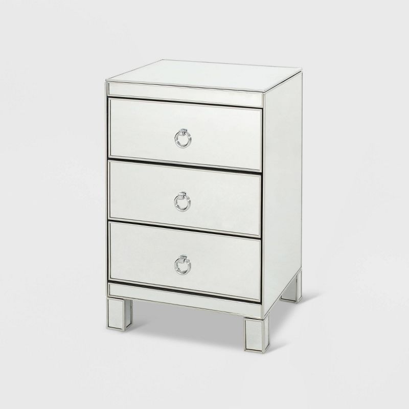 Bandara Modern 3 Drawer Cabinet Silver - Christopher Knight Home, 1 of 7