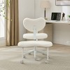 Cross-Legged Office Chair with Adjustable Height Swivel Footstool and Armless Ergonomic Support for Home Office-3irtyhousy - 2 of 4