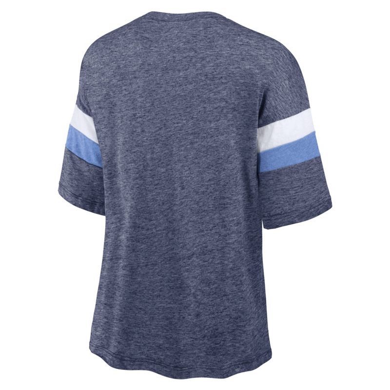 NFL Tennessee Titans Women&#39;s Weak Side Blitz Marled Left Chest Short Sleeve T-Shirt, 3 of 4
