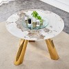 Sapphtopaz 42" Round Dining Table with Marble Top Stainless Steel Leg Kitchen Table for Dining Room, Small Spaces - 3 of 4