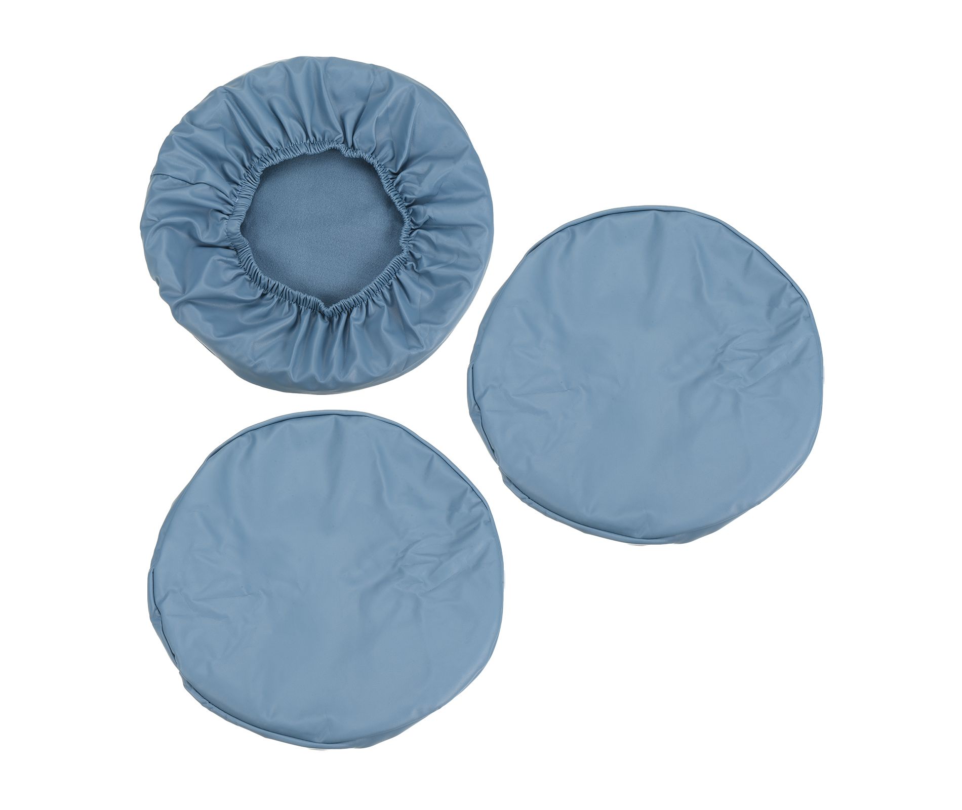 Unique Bargains Round Washable Elastic Bar Stool Cover for Dia 12"-14" Chair 3 Pcs Blue-gray