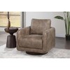 Swivel Accent Chair with Wooden Base and Low-Profile Modern Design for Living Room - 2 of 4