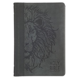 KJV Bible Compact Faux Leather, Black/Gray - (Hardcover) - 1 of 1