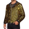 Lars Amadeus Men's Long Sleeves Shiny Metallic Sequins Argyle Printed Hooded Jacket - 2 of 4