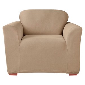 Stretch Twill Chair Slipcover Taupe - Sure Fit, Brown