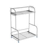 Hastings Home 2 Tiered Countertop Kitchen Storage Shelf Rack with 3 Side Hoods