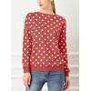 Allegra K Women's Fall Winter Long Sleeve Polka Dots Knitted Pullover Tops - 2 of 4
