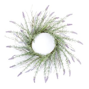 Lavender Floral Twig Wreath 28"D - 1 of 2