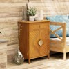 JIONJOY Rustic Chic Storage Sideboard with Geometric Doors - 2-Door Buffet Cabinet with Drawer for Dining Room, Bedroom, or Entryway - 4 of 4