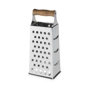 Twine Acacia Wood Handled Cheese Grater, Stainless Steel Grater, Citrus Zester, Reinforced Base, Vintage Kitchenware - 1 of 4