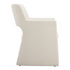 HomeRoots White Upholstered Faux Linen Dining Arm Chair - 4 of 4