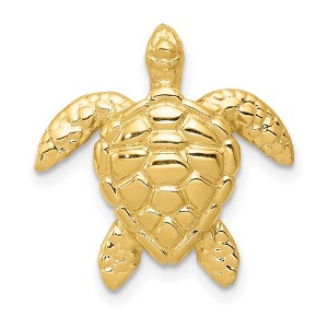 Black Bow Jewelry 14k Yellow Gold Small 13mm or Medium 18mm Sea Turtle Slide Pendant - 1 of 4