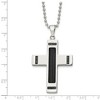 Black Bow Jewelry Stainless Steel Black Plated 1/10ctw Black Diamond Cross Necklace 24in - image 3 of 4