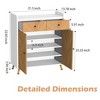 Entryway Shoe Cabinet with 2 Drawers, 4 Tier Shoe Rack Organizer with Adjustable Shelves, Freestanding Wood Shoe Rack for Hallway Living Room - 2 of 4