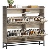 TIRAMISUBEST Grey Shoe Cabinet with Large Storage Capacity - Entryway, Hallway & Closet Organizer for Shoes, Hats & Accessories - 4 of 4