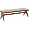 Rosselli Vegan Leather Bench - SFV5079 - Cream/Walnut - Safavieh Couture - 3 of 4