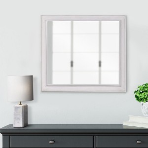 Royal Hampton 42 Inch Wall Mirror, Molded Sleek Wood Frame, White - 1 of 4