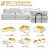 Yukimo 118" Oversized Modular L-Shaped Sectional Sofa - DIY Combination Floor Couch, Premium Corduroy Fabric with 6 Pillows, Beige+White - 3 of 4