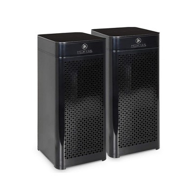 Medify Air MA-40-B1 Tower Whole Room Air Cleaner Purifier w/ H13 True HEPA Filter, 4 Speeds, Ionizer, 840 Sq Ft Coverage, Black, 2 Pack